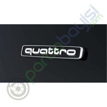 Quattro Siyah Metal 3D Amblem Logo Orjinal Style