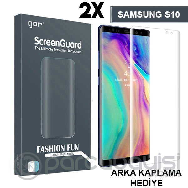 Gor Sm Galaxy S10 3d Kavisli Darbe Emici Full Ekran Koruyucu 2 Adet Set