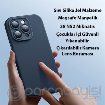 Baseus Liquid Silica Gel iPhone 14 Pro Max 6.7 Magsafe Silikon Kılıf + Tempered Ekran Koruyucu Set