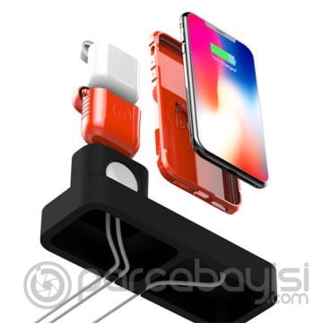 Ally 3in1 Charging Base İPhone+ İwatch+ İPods Silikon Şarj Standı