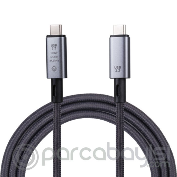 Ally USB 3.2 100W Type-C to Type-C 8K Görüntü-Data ve Ultra Hızlı Şarj Kablosu 1 Metre