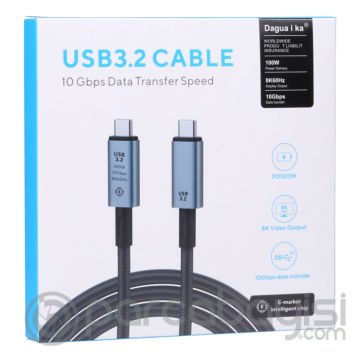 Ally USB 3.2 100W Type-C to Type-C 8K Görüntü-Data ve Ultra Hızlı Şarj Kablosu 1 Metre