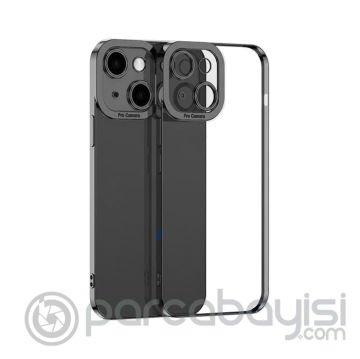 ALLY Fashion Series iPhone 13 Mini 5.4inç Kılıf Renkli Kenar Lazer Çerçeveli Silikon Kılıf