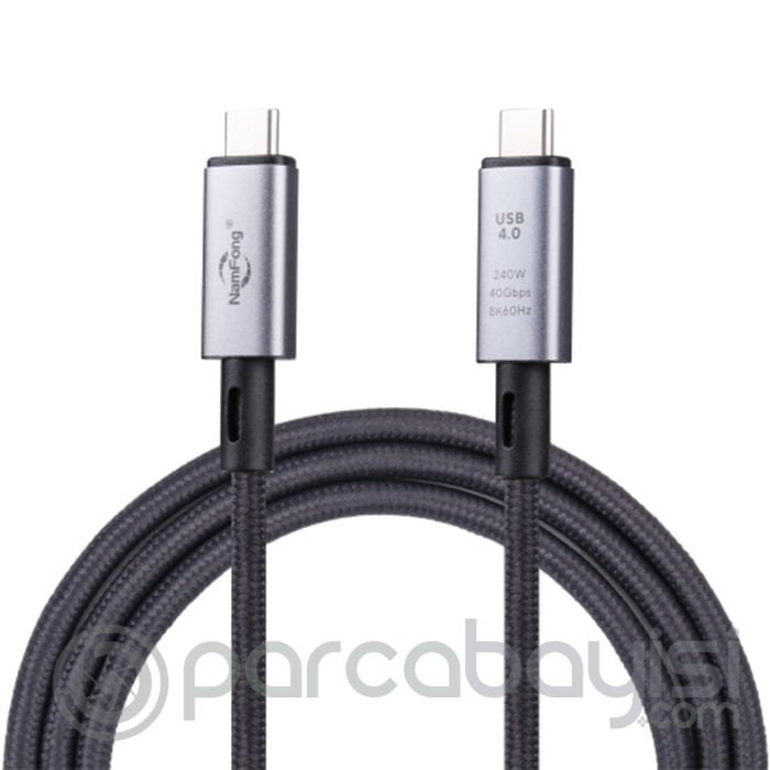 Ally USB 4.0 240W Type-C to Type-C 8K Görüntü-Data ve Ultra Hızlı Şarj Kablosu 1 Metre