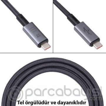 Ally USB 4.0 240W Type-C to Type-C 8K Görüntü-Data ve Ultra Hızlı Şarj Kablosu 1 Metre