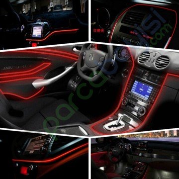 Neon Şerit Işık Beyaz 2 Metre Araba İç Mekan Torpido Dekorasyon Ledi