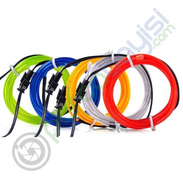 Neon Şerit Işık Beyaz 2 Metre Araba İç Mekan Torpido Dekorasyon Ledi
