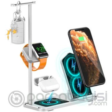 Ally 4in1 Wireless Kablosuz İPhone+AirPods Şarj +İWatch kulaklık Standı