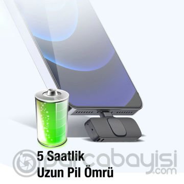 Ally K8 Lightning iPhone Tak Konuş Wireless Kablosuz Mini Yaka Mikrofonu Canlı Yayın Mikrofonu