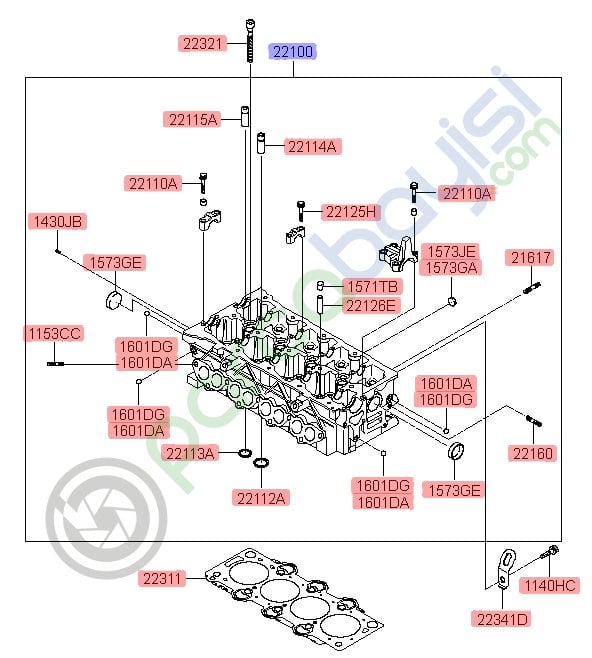 Silindir Kapağı Kia Venga Soul Ceed Orjinal | 221002A200
