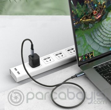 Ally USB 4.0 240W Type-C to Type-C Dijital Göstergeli 8K Görüntü-Data ve Hızlı Şarj Kablosu 1m