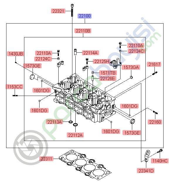 Silindir Kapağı Kia Venga Sportage Ceed Orjinal | 221002A260