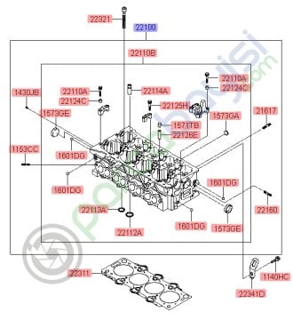 Silindir Kapağı Kia Venga Sportage Ceed Orjinal | 221002A260