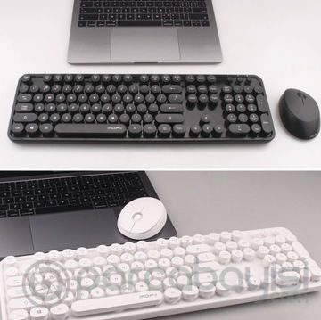 ALLY Mofi 2.4G Retro Daktilo Tipi Kablosuz Q Klavye ve Mouse Seti