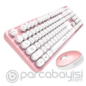 ALLY Mofi 2.4G Retro Daktilo Tipi Kablosuz Q Klavye ve Mouse Seti