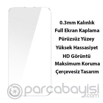 Baseus Glitter iPhone 14 Plus 6.7 Renkli Kenar Silikon Kılıf + Tempered Ekran Koruyucu Set