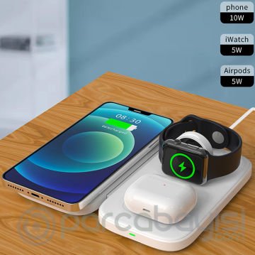 ALLY W66 15W 3 in1 Android + iPhone Taşınabilir Mini Kablosuz Hızlı Şarj Standı