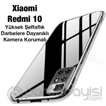 Ally Xiaomi Redmi 10 Kılıf Kamera Korumalı Ultra İnce Şeffaf Silikon Kılıf