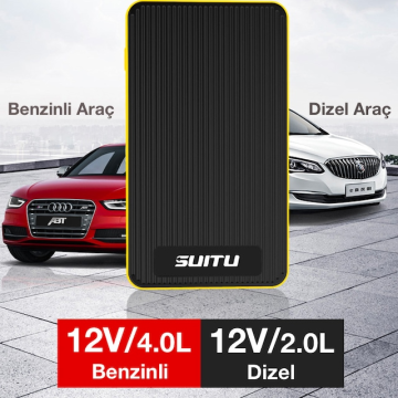 RALF SUITU 14000mAh Jump Starter Akü Takviye Seti ( Powerbank + Led Lamba)