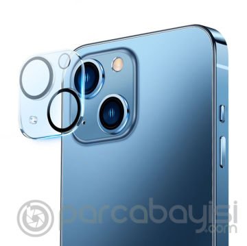 Baseus iPhone 14-14 Plus ile Uyumlu 0.3mm Full Tempered Kamera Lens Koruma Camı 2 Adet Set