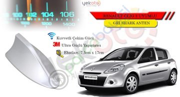 Renault Clio 3 Uyumlu Gri Shark Anten Köpek Balığı Anten