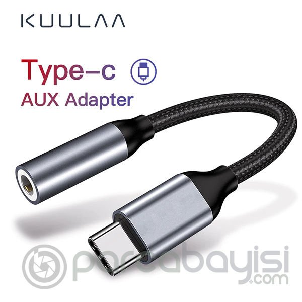KUULAA Type-C To 3.5mm Aux Kulaklık Ses Dönüştürücü Adaptörü