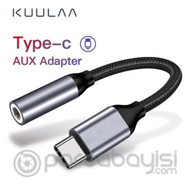KUULAA Type-C To 3.5mm Aux Kulaklık Ses Dönüştürücü Adaptörü