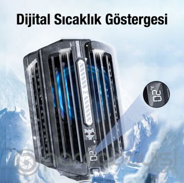 MEMO DL10 Dijital Gösterge 2000mAh Powerbankli Telefon Soğutucu Fan Radyatör