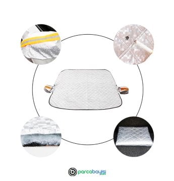 Ralf Araç Oto Cam Brandası Kar Buz Güneş Önleyici Koruyucu Branda-Anti-Don Antifriz Branda