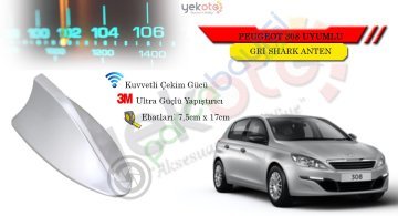 Peugeot 308 Uyumlu Gri Shark Anten Köpek Balığı Anten