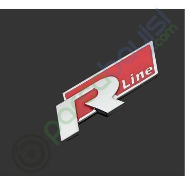 R Line Kırmızı Metal 3D Amblem Logo Orjinal Style