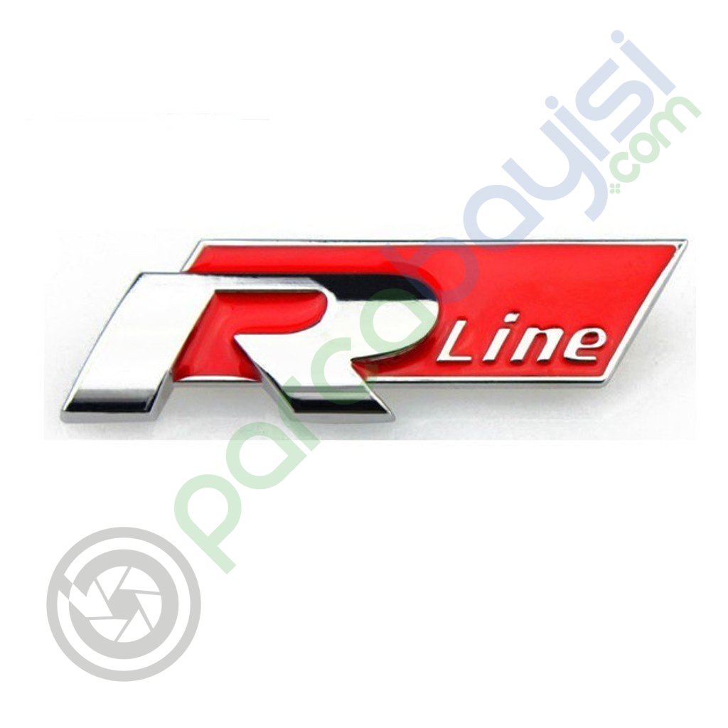 R Line Kırmızı Metal 3D Amblem Logo Orjinal Style