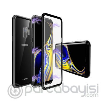 Galaxy S9 Mıknatıslı 360 Koruma Arkası Cam Metal Frame Kılıf
