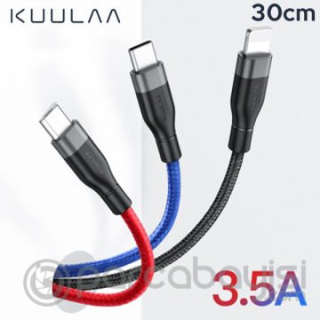 KUULAA 3in1 Type-C+İPhone+Micro 30CM Kısa Usb Şarj Kablsu