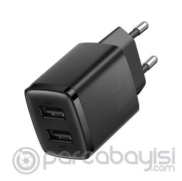 Baseus Compact Dual USB Çıkışlı 10.5W Hızlı Şarj Cihazı