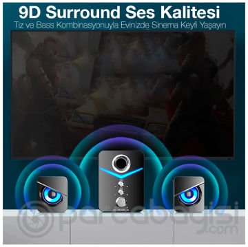 ALLY MC D221 Pro 2+1 Bluetooth Hoparlör Kablosuz Ev Sinema Sistemi