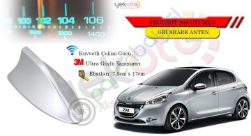 Peugeot 208 Uyumlu Gri Shark Anten Köpek Balığı Anten