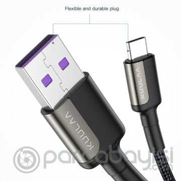 KUULAA USB-Type C Huawei P20,P30 Mate 20 pro 20 lite Supercharge Hızlı Şarj Kablosu