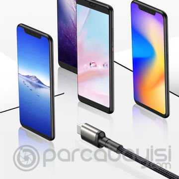 KUULAA USB-Type C Huawei P20,P30 Mate 20 pro 20 lite Supercharge Hızlı Şarj Kablosu
