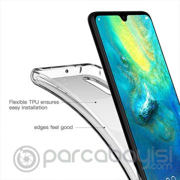 Huawei P30 Anti-Drop Darbe Emici Şeffaf Silikon Kılıf