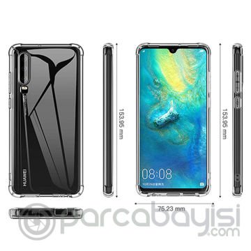 Huawei P30 Anti-Drop Darbe Emici Şeffaf Silikon Kılıf