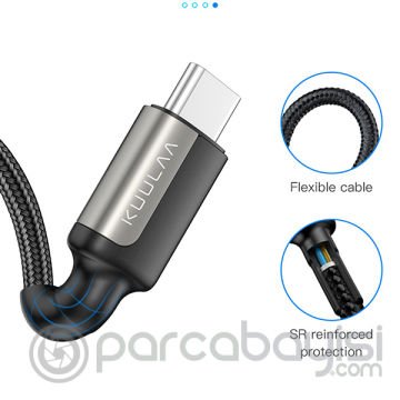 KUULAA Type C Type-C PD 60W QC4.0 Hızlı Şarj ve Data Kablosu 2Metre