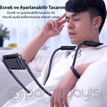 Baseus New Neck Lazy Bracket Boyun Askılı Portatif Akrobat Stand Telefon Tutucu Boyunluk