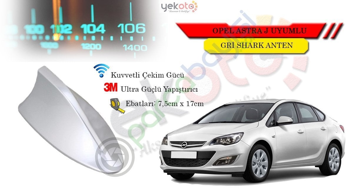 Opel Astra J Uyumlu Gri Shark Anten Köpek Balığı Anten