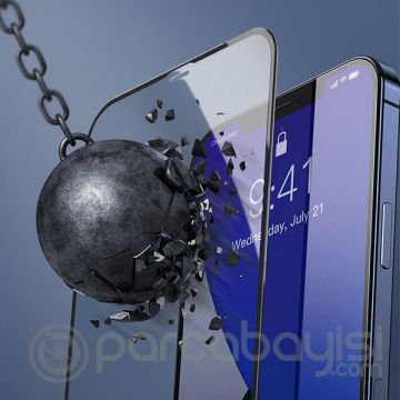 Baseus İPhone 12 Mini 5.4 0.3MM Full Anti Blue Light Tempered Cam Ekran Koruyucu 2Adet Set