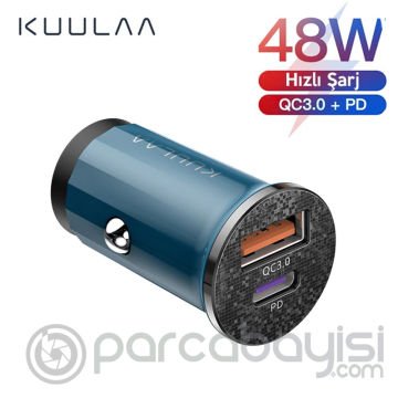 KUULAA 42W USB + Type-C Çift Çıkışlı Mini Hızlı Araç Şarj Cihazı