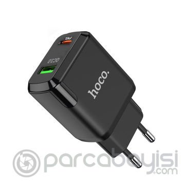 HOCO N5 PD20W QC3.0 Type-C + USB Hızlı Şarj Adaptörü Şarj Başlığı