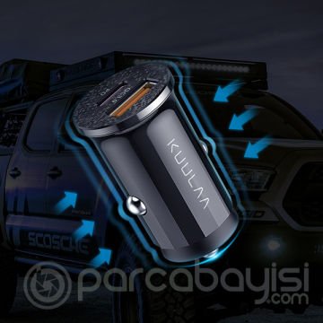 KUULAA 42W USB + Type-C Çift Çıkışlı Mini Hızlı Araç Şarj Cihazı