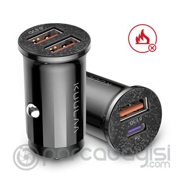 KUULAA 42W USB + Type-C Çift Çıkışlı Mini Hızlı Araç Şarj Cihazı