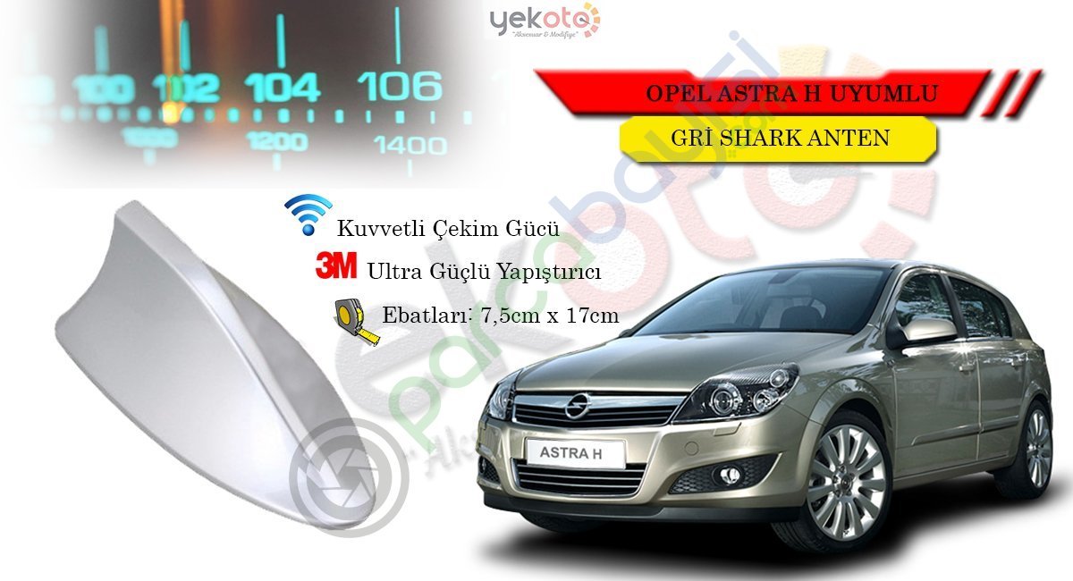 Opel Astra H Uyumlu Gri Shark Anten Köpek Balığı Anten